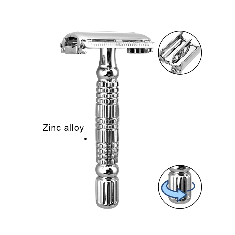 Twist Open Vintage Safety Razor for Men's Grooming