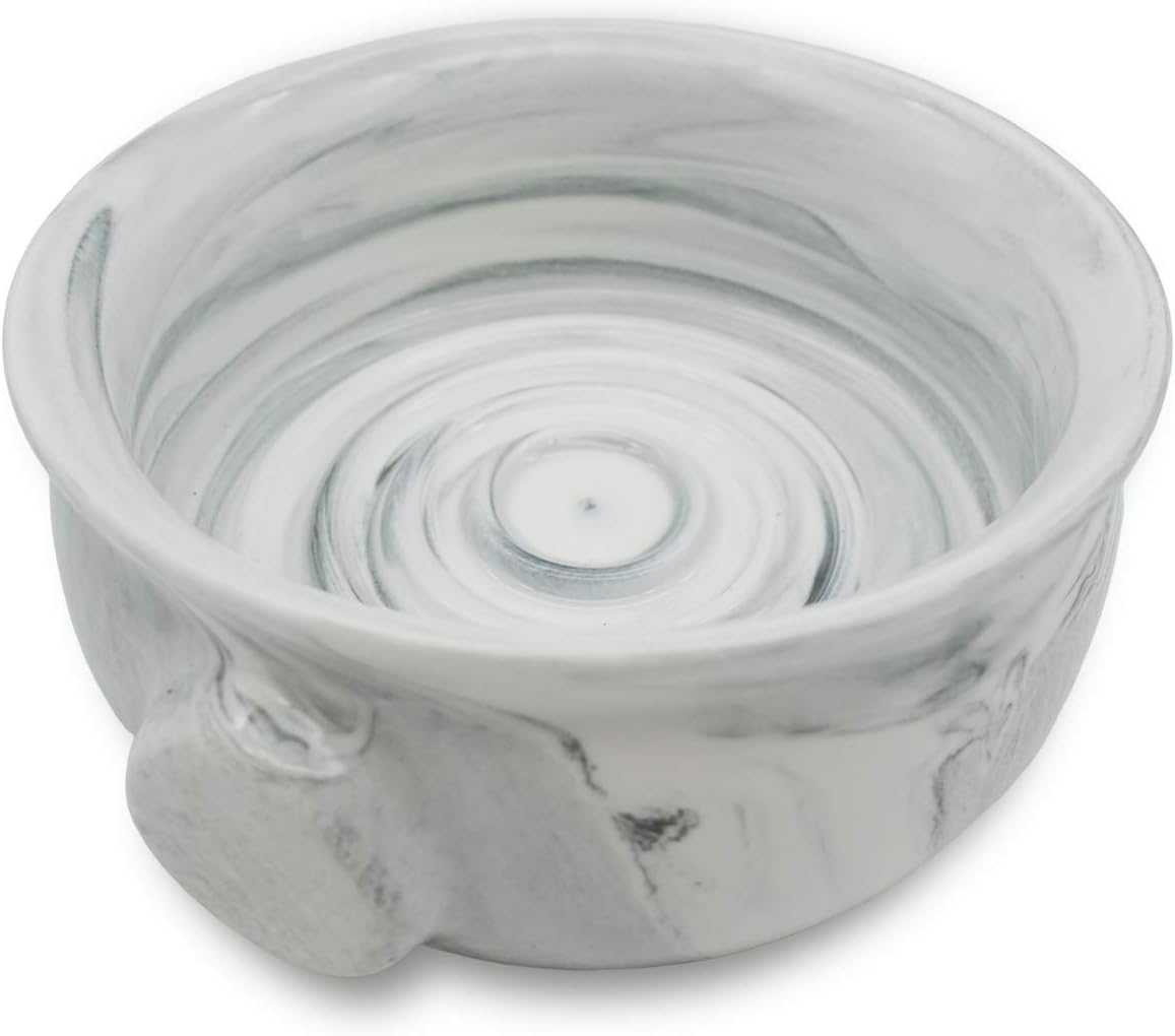 Ceramic Shaving Soap Bowl with Non-slip Handle