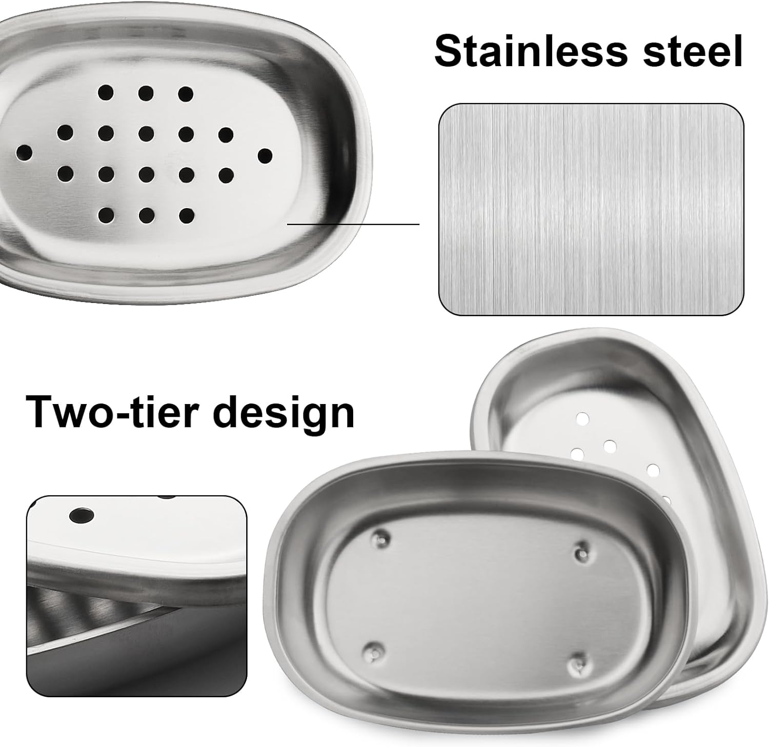 Stainless Steel Small Dot Bar Soap Dishes Holder