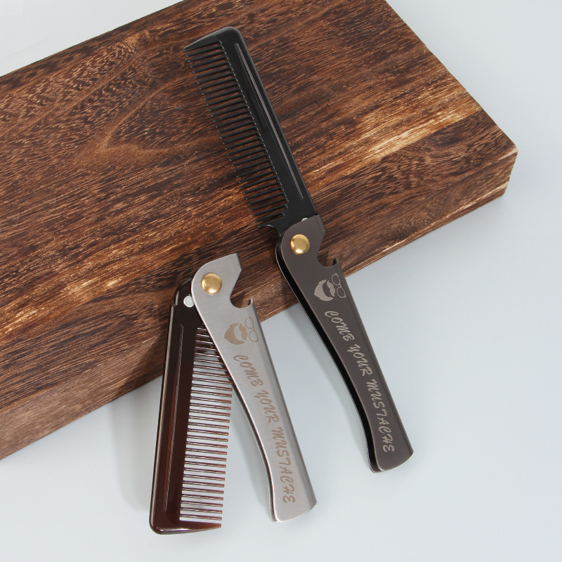 Folding Beard Comb Stainless Steel